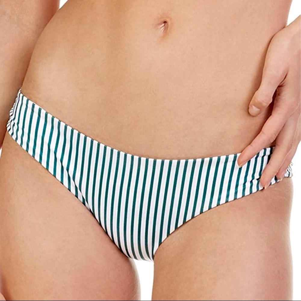 Tori Praver Cabana Emerald Stripe Bikini Bottom